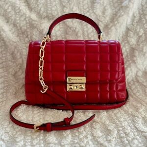 MICHAEL KORS Tribeca Medium Quilted Leather Satchel Crimson
Crossbody Handbag